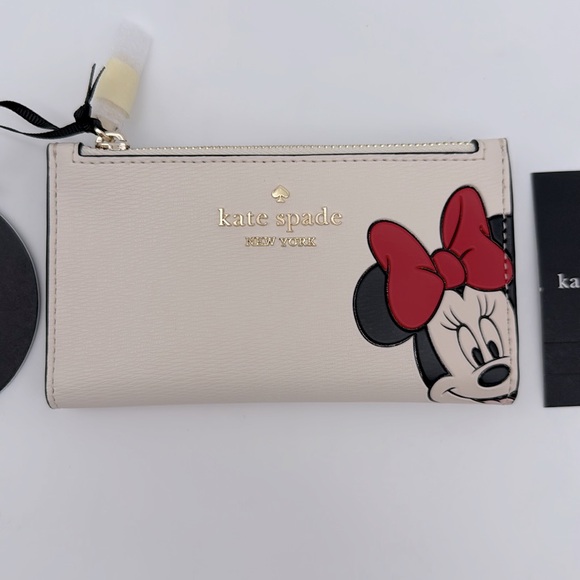 Kate Spade Disney X Kate Spade New York Minnie Small Slim Bifold Wallet - Picture 2 of 16
